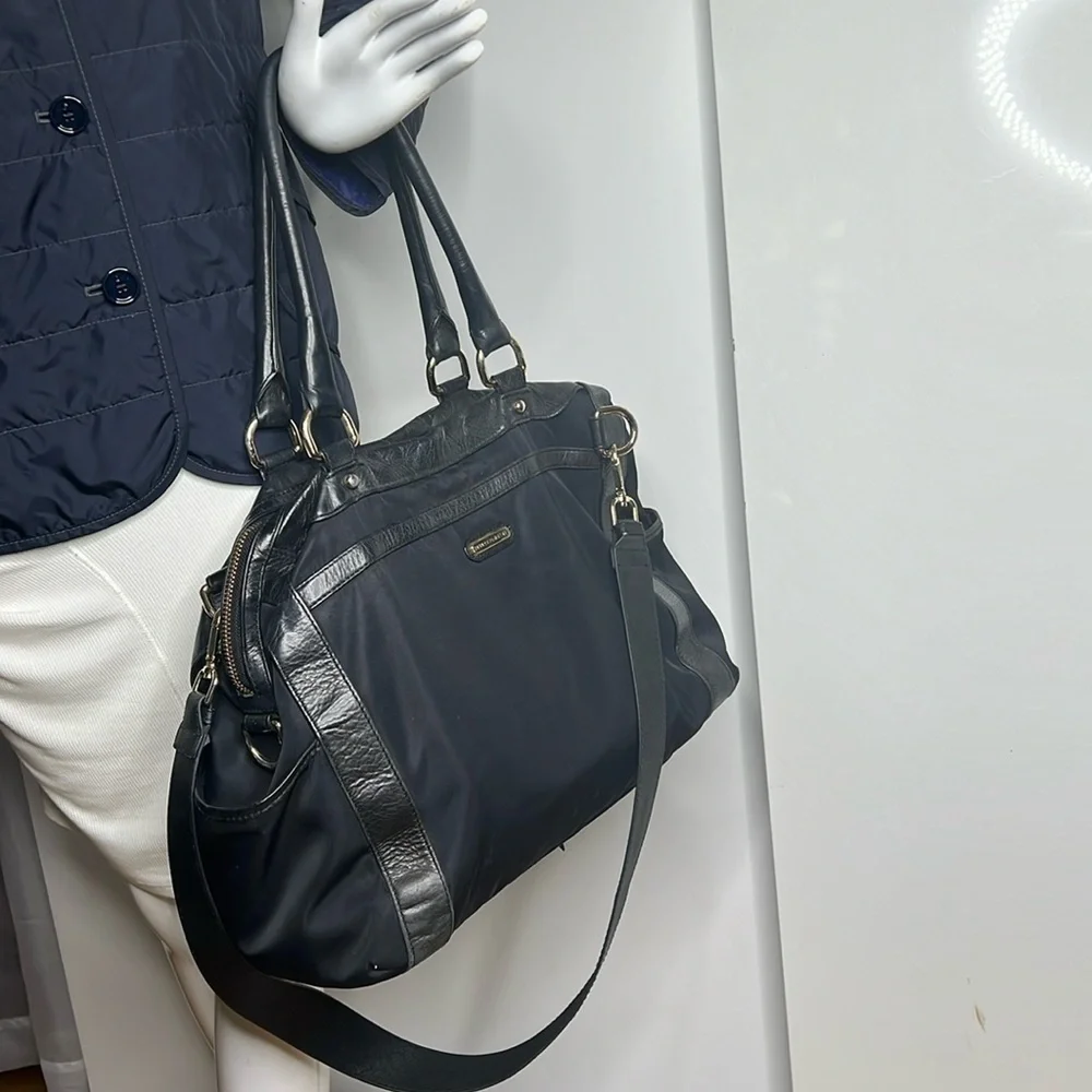 Rebecca Minkoff Knocked Up Diaper Bag Black Nylon & Leather